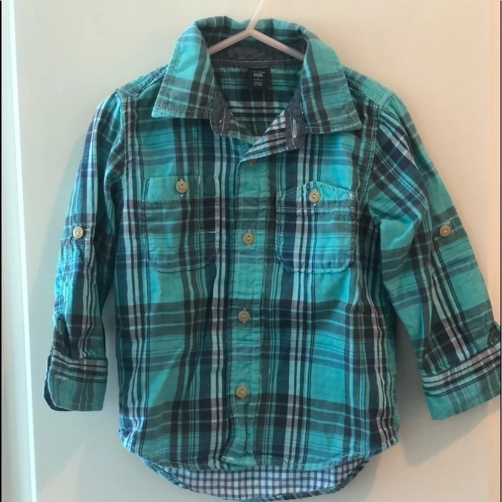 Baby gap button down with tab roll sleeves